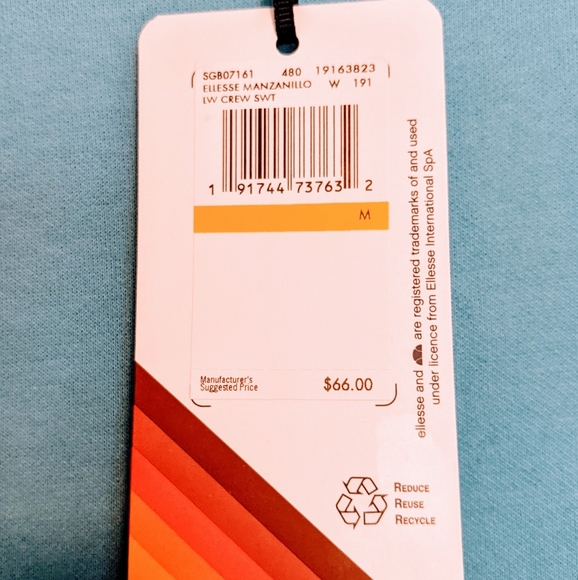 NWT Ellesse Manzanillo Crewneck Sweatshirt Sky Blu - Picture 3 of 4